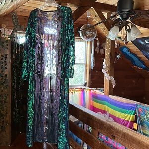 SFC Peacock Sequin Duster